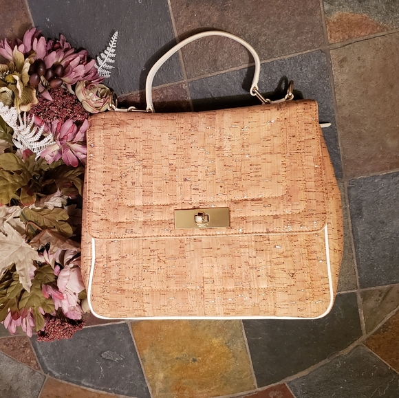 kate spade Bags Kate Spade Twist Lock Cork Fabric And Leather